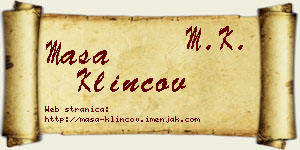 Maša Klincov vizit kartica
